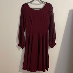 Burgundy Flare Dress